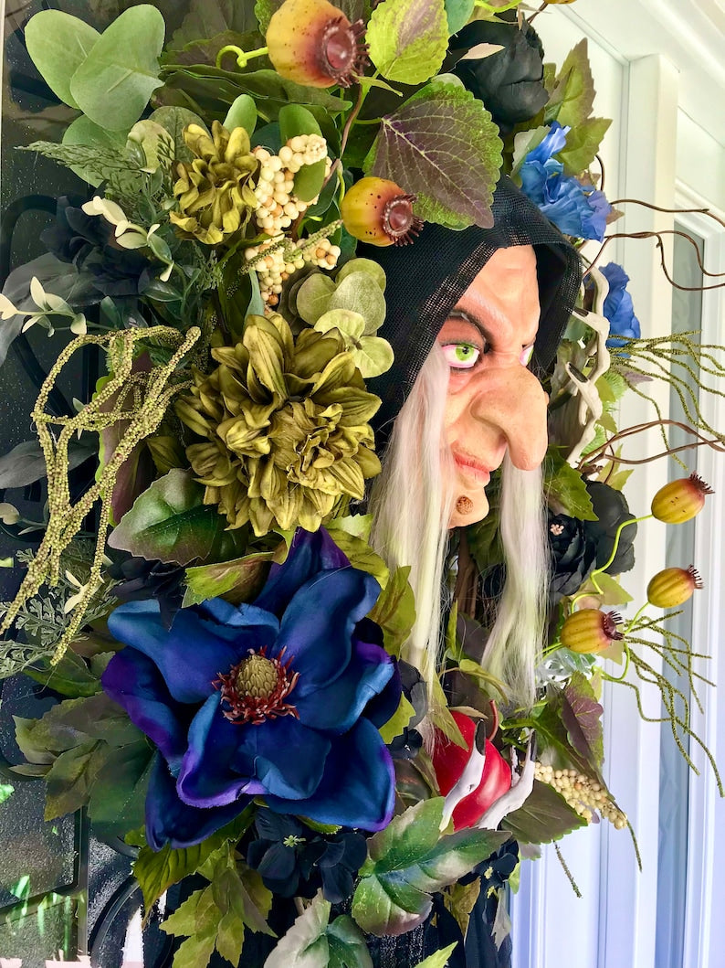 Halloween Wreath, Witch Wreath, Queen Grimhilde Wreath, Halloween Witch Wreath, Wreaths for Front Door, Scary Wreath, Fall Wreath,