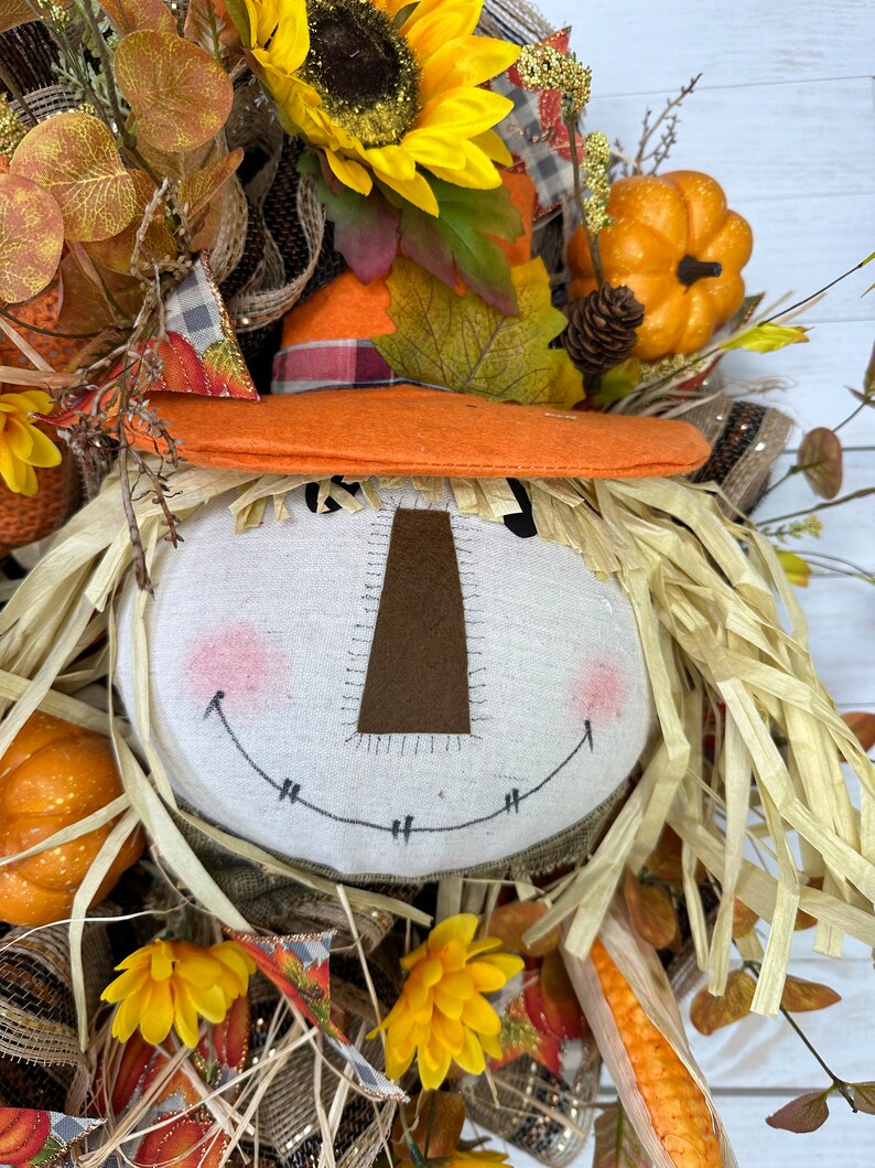 Fall Scarecrow Wreath, Fall Wreath, Extra Large Wreath, Front Door Wreath, Door Decor, Fall Decor, Natural Fall Wreath, Rustic Fall Wreath