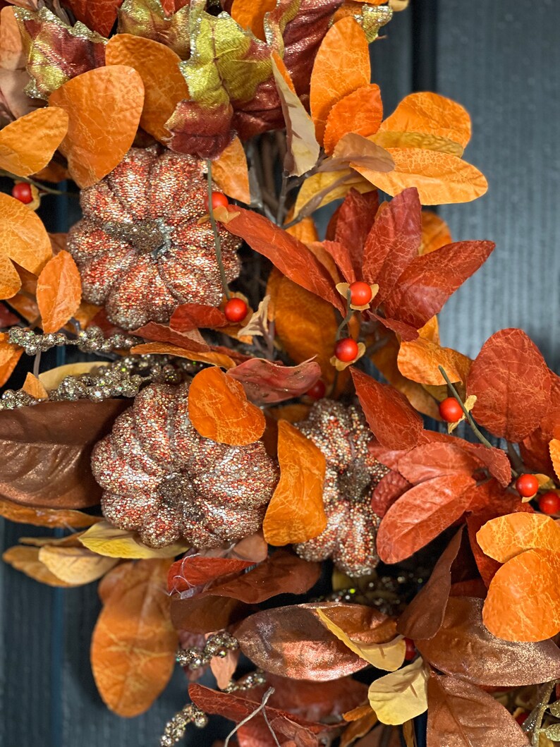 Fall Foliage Wreath, Autumn Foliage Wreath, Large Fall Wreath, Large Autumn Wreath, Laurel Leaf, Fall Wreaths For Front Door, 28-30 inch