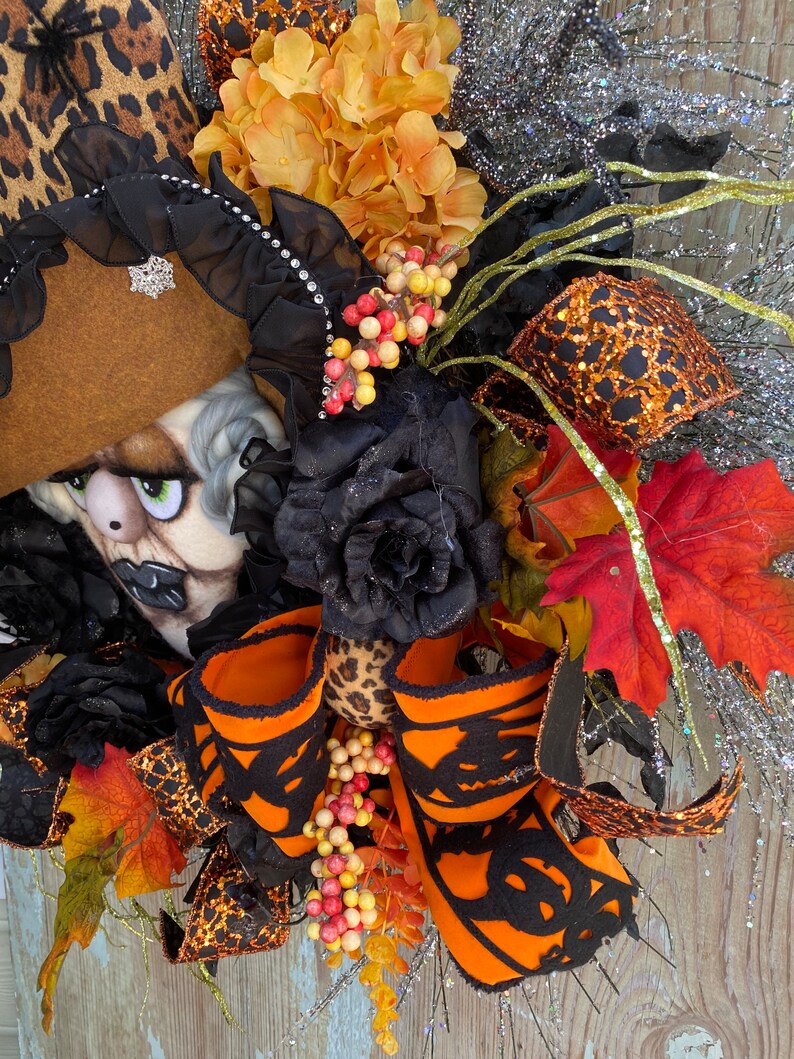 Witch wreath, Halloween wreath, fall wreath, floral witch. Sexy witch