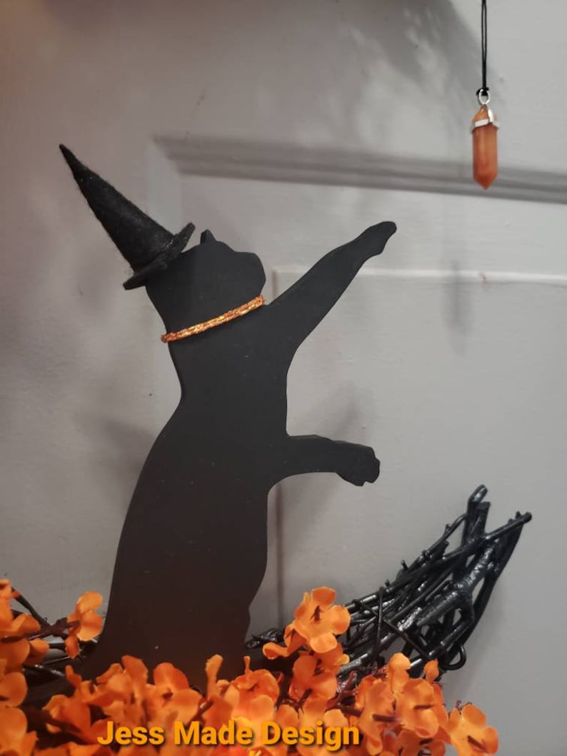 Halloween moon wreath, Cat wreath