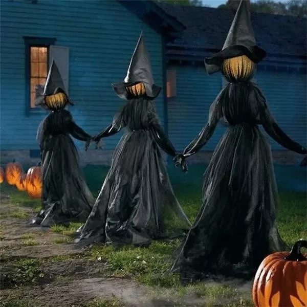 🎃Voice Control Screaming Witches Three Sisters