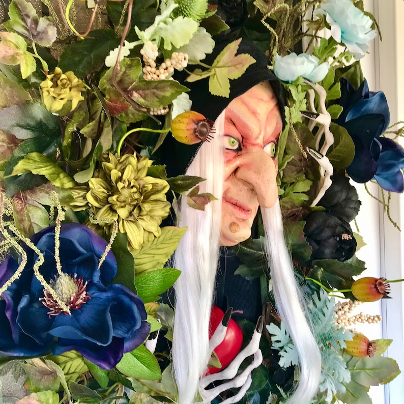 Halloween Wreath, Witch Wreath, Queen Grimhilde Wreath, Halloween Witch Wreath, Wreaths for Front Door, Scary Wreath, Fall Wreath,