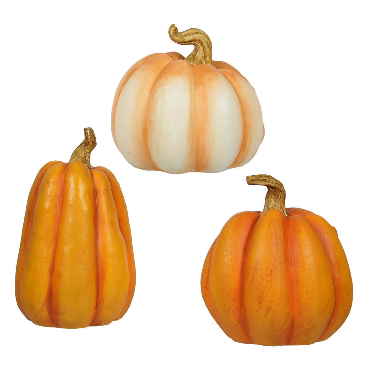 Orange Character Face Pumpkins Set/3