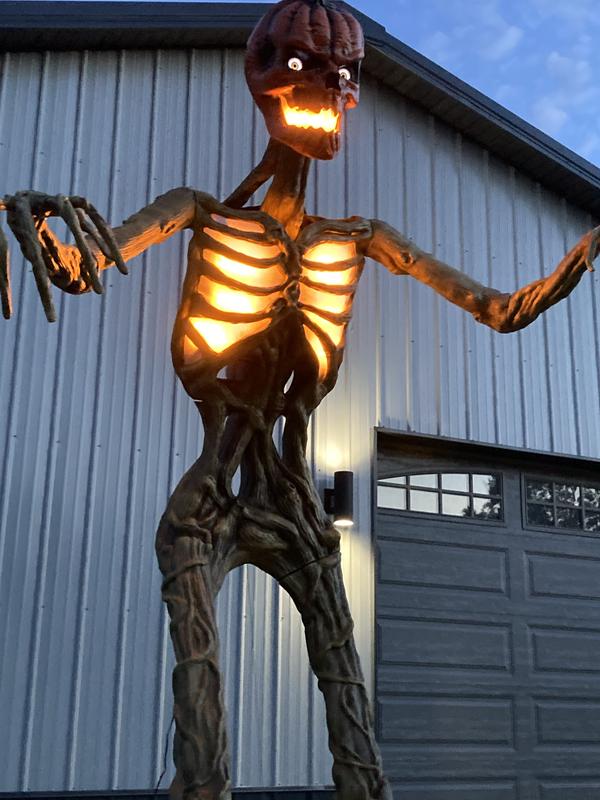 Giant-Sized Inferno Pumpkin Skeleton with LCD Eyes