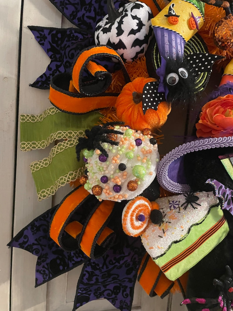 Black Cat Halloween wreath
