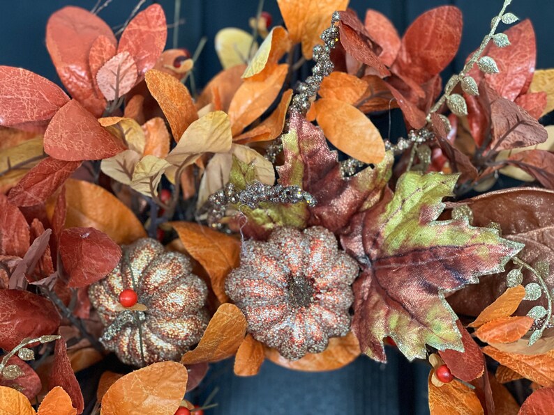 Fall Foliage Wreath, Autumn Foliage Wreath, Large Fall Wreath, Large Autumn Wreath, Laurel Leaf, Fall Wreaths For Front Door, 28-30 inch