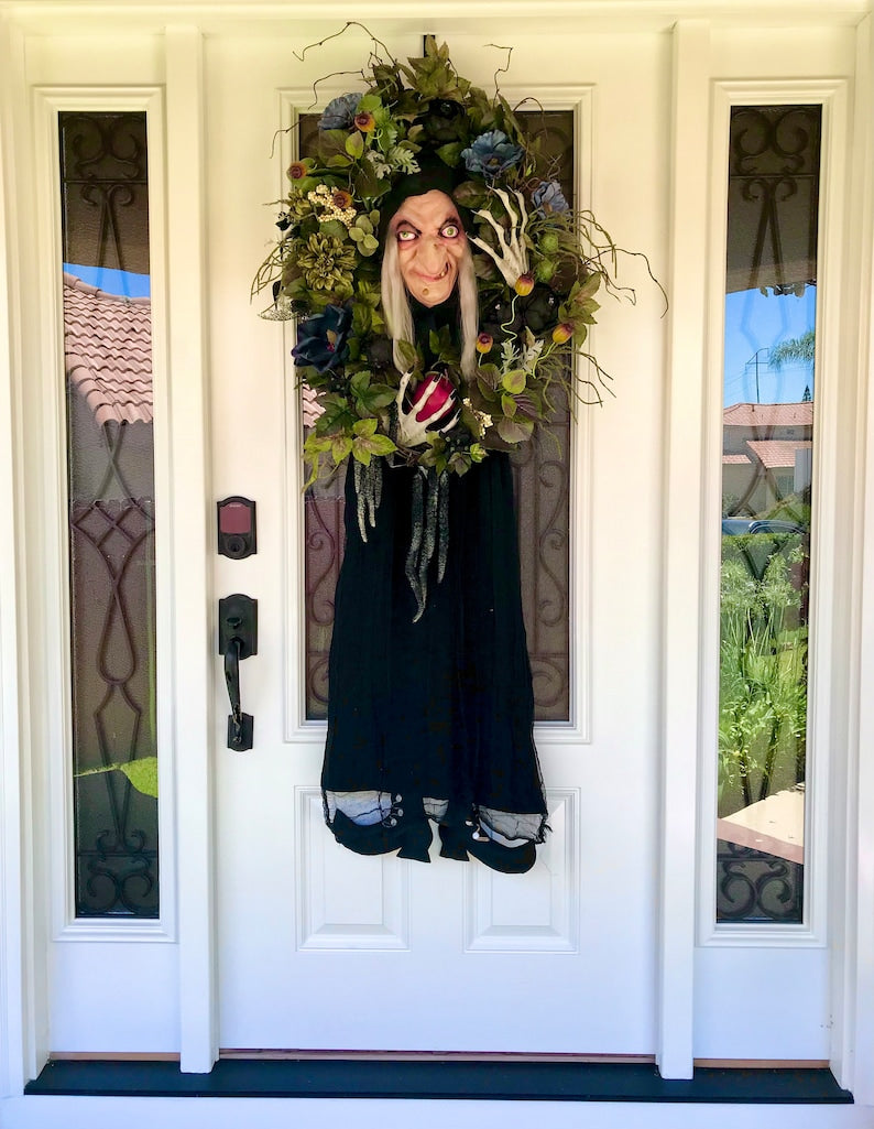 Halloween Wreath, Witch Wreath, Queen Grimhilde Wreath, Halloween Witch Wreath, Wreaths for Front Door, Scary Wreath, Fall Wreath,