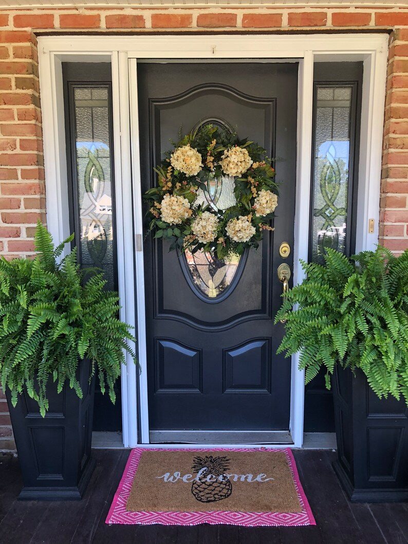 Fall Hydrangea Wreath, elegant fall wreath, large fall wreath, fall porch decor, fall floral wreath, autumn wreath, autumn floral