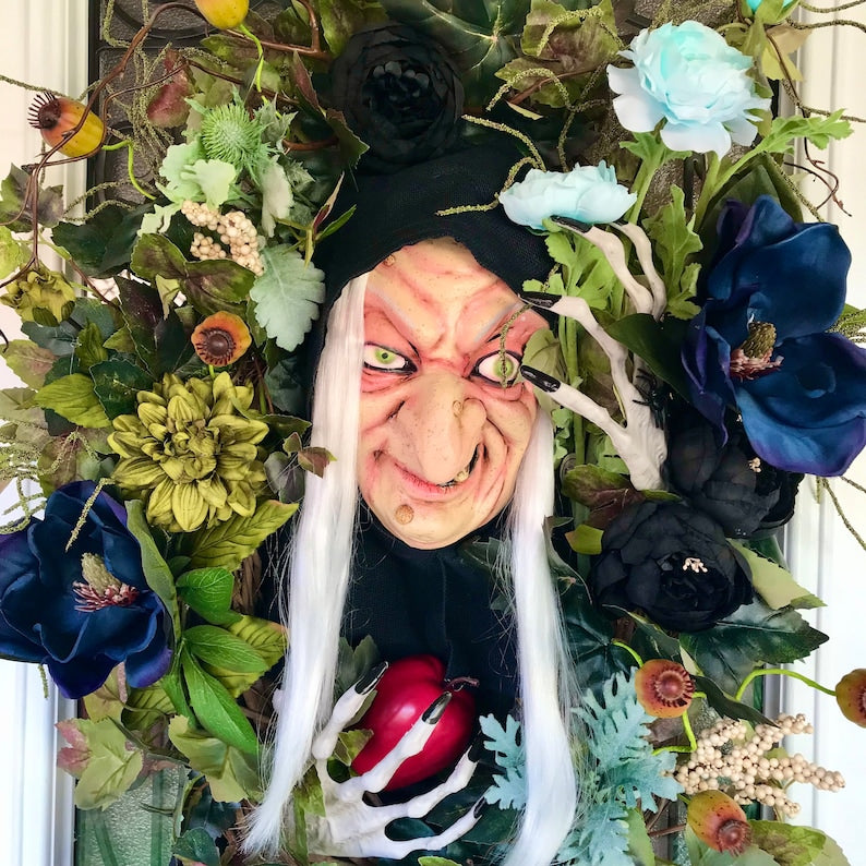 Halloween Wreath, Witch Wreath, Queen Grimhilde Wreath, Halloween Witch Wreath, Wreaths for Front Door, Scary Wreath, Fall Wreath,