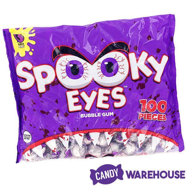 Spooky Eyes Bubble Gum Eyeballs - Wrapped: 100-Piece Bag