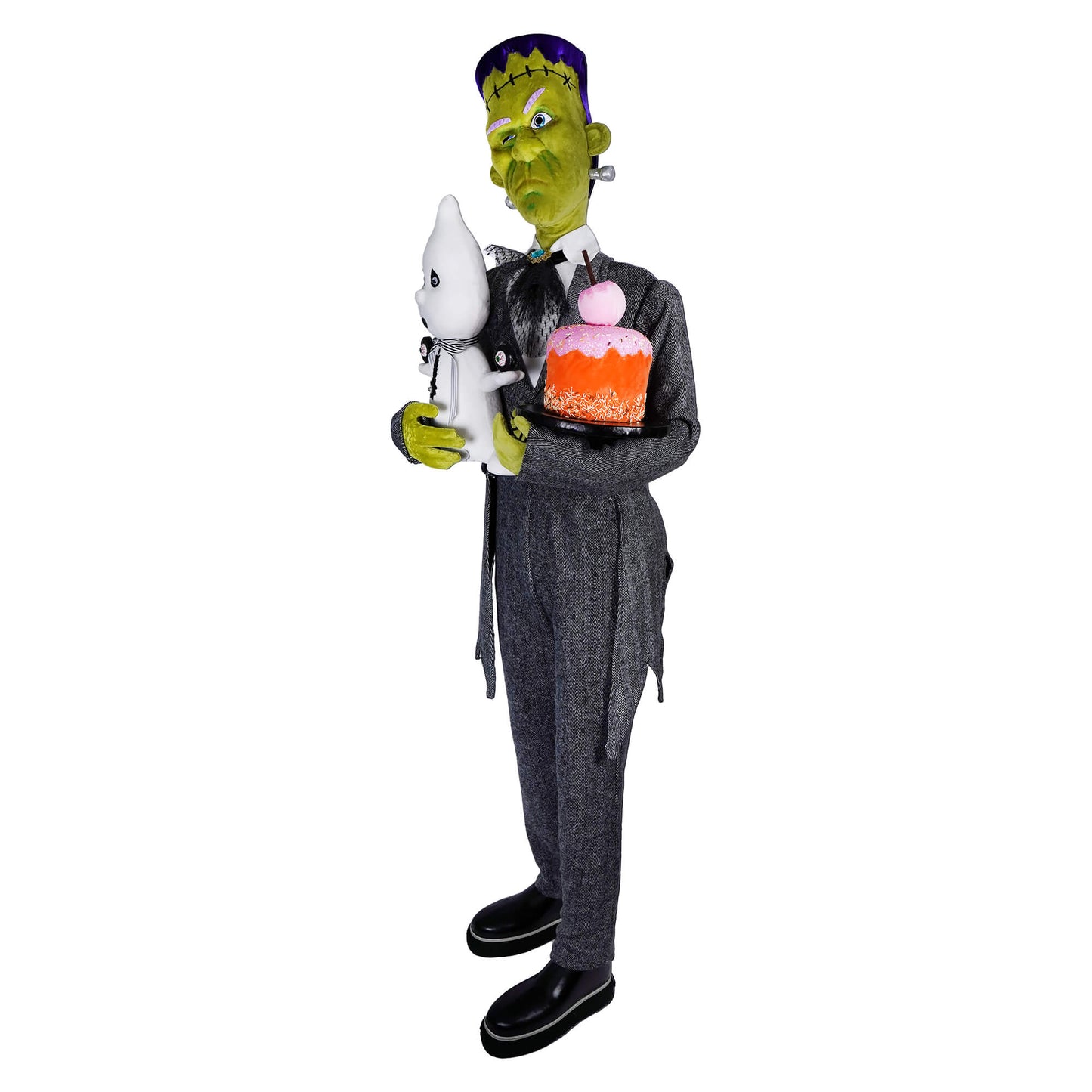 5.5ft Frankenstein Holding Ghost & Cake