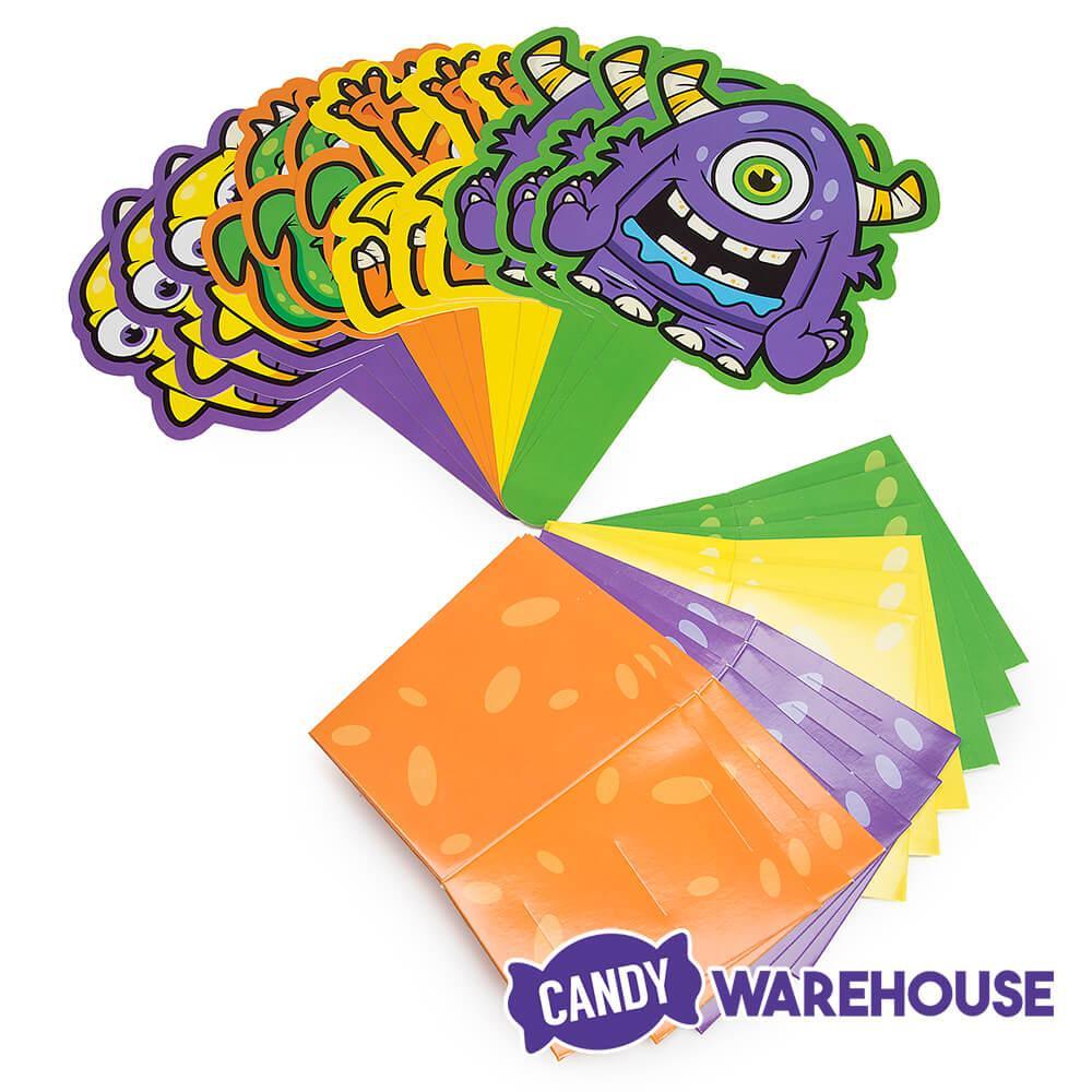 Halloween Monster Paper Candy Buckets - Assorted: 12-Piece Set