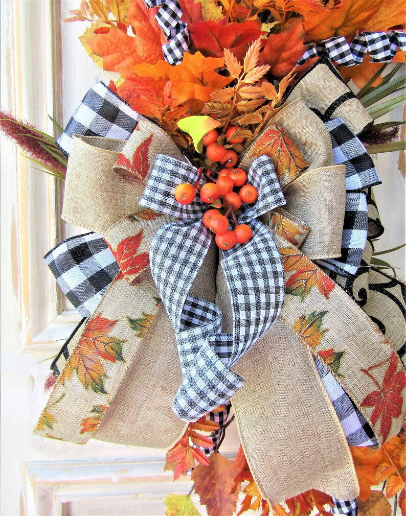 Fall Wreath for Front Door, Thanksgiving Decor, Fall Porch Decor, Large Fall Wreath, Autumn Wreath, Front Door Wreath