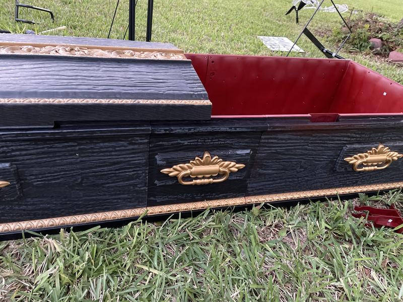 LED Lit Gold Encrusted Casket
