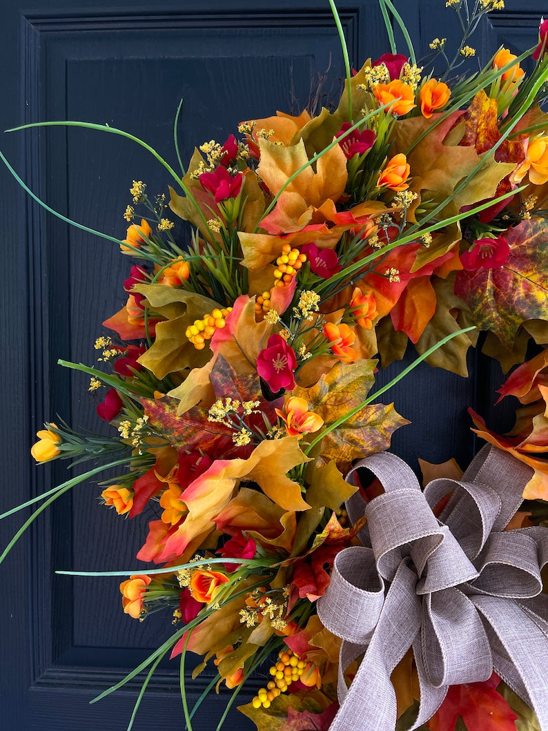 wreaths Fall wreaths for front door wreaths door decor Thanksgiving outdoor wreaths