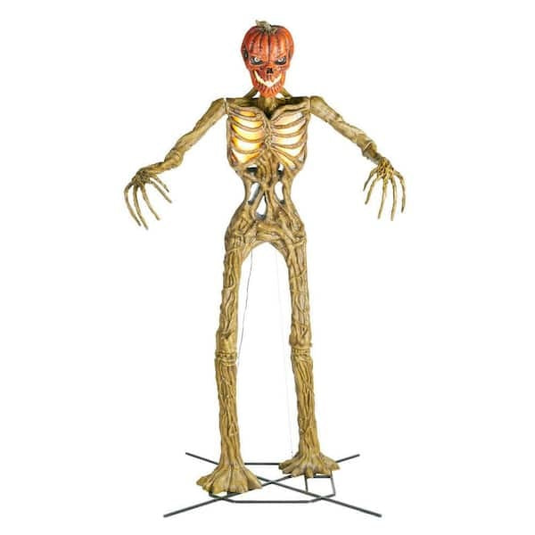 Giant-Sized Inferno Pumpkin Skeleton with LCD Eyes