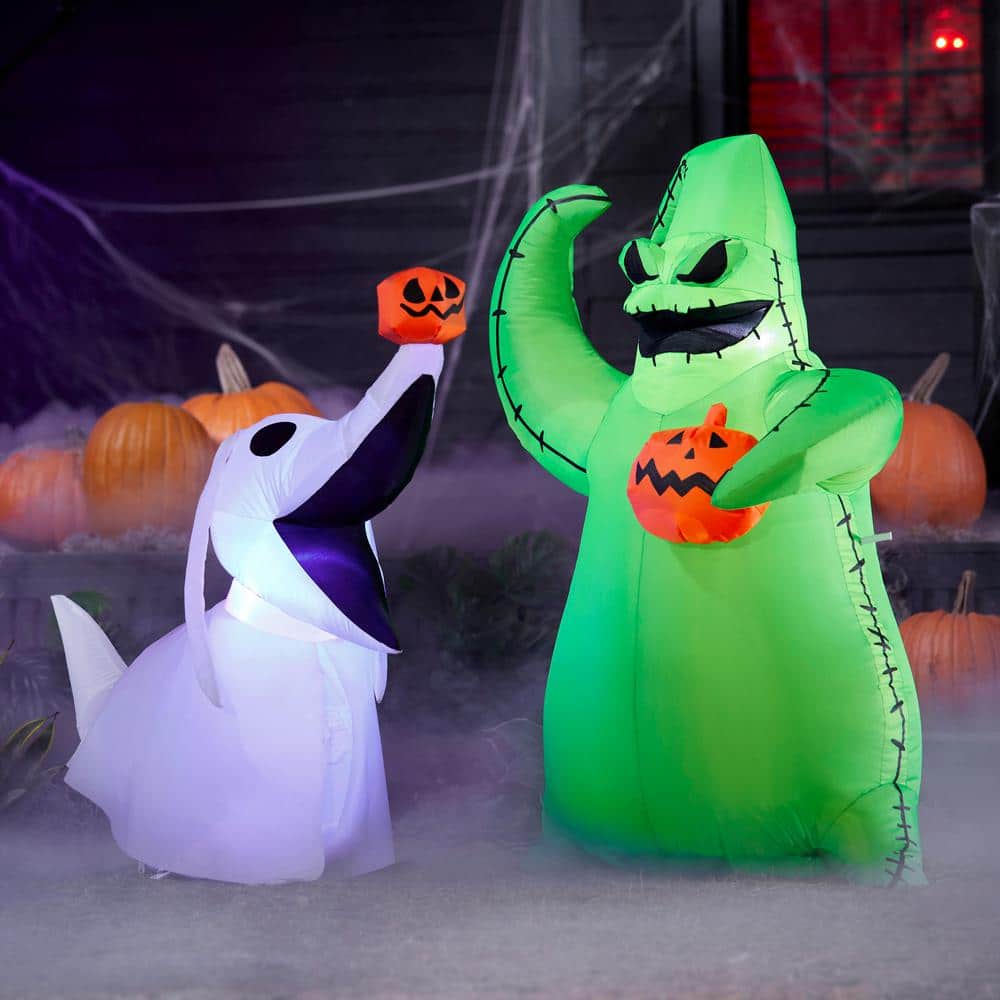 3.5 ft. LED Green Oogie Boogie Holding Pumpkin Halloween Inflatable