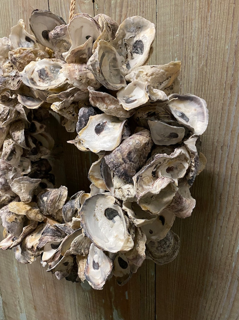 Oyster shell wreath, oyster shell decor, nautical wreath, beech decor, shell decor,  lake house decor