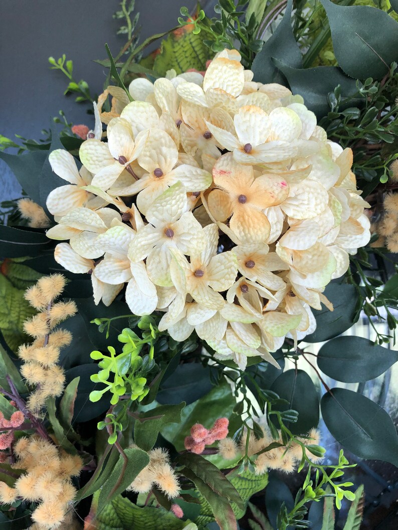 Fall Hydrangea Wreath, elegant fall wreath, large fall wreath, fall porch decor, fall floral wreath, autumn wreath, autumn floral