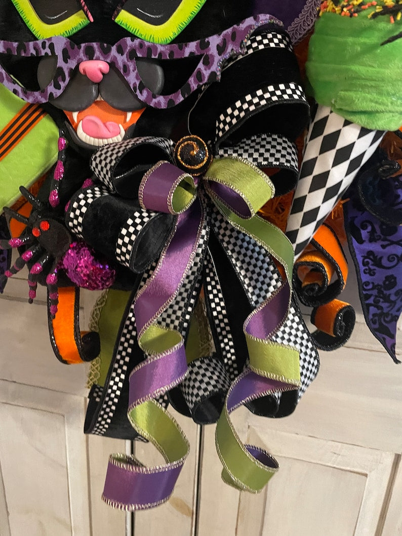 Black Cat Halloween wreath