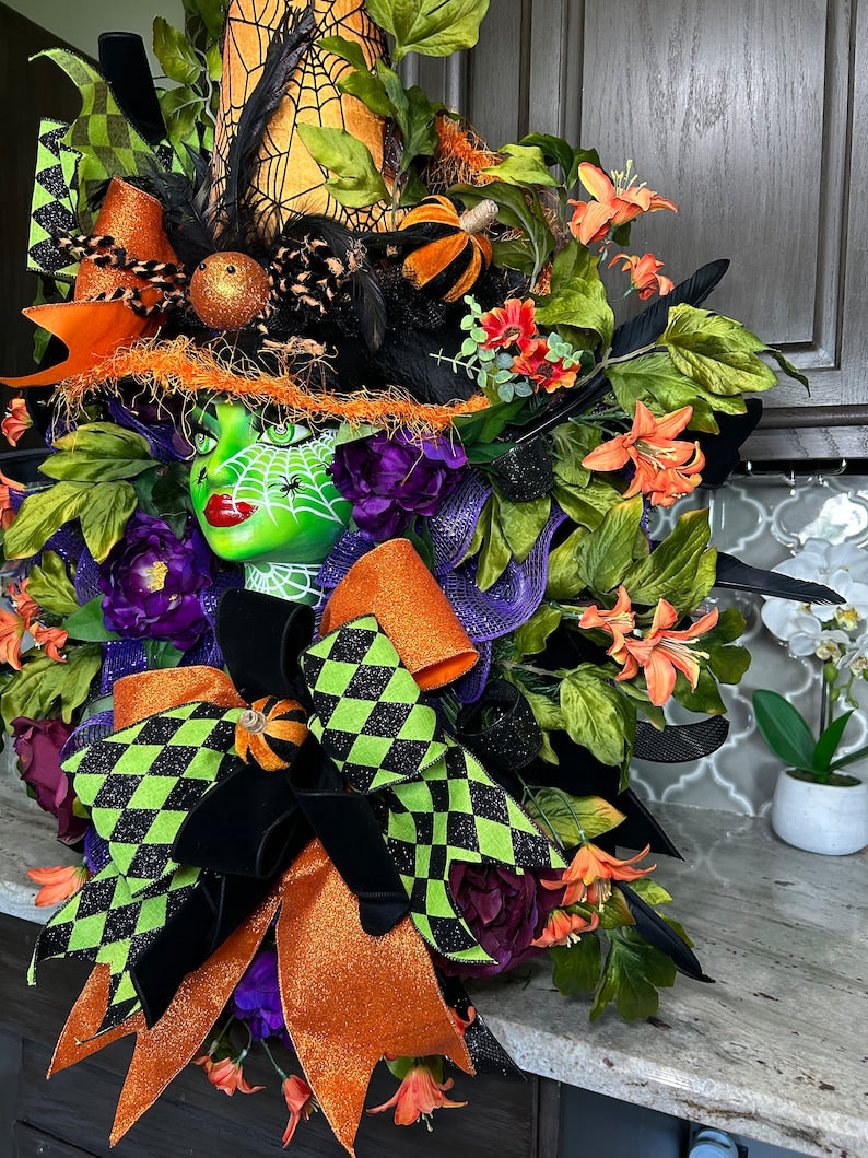 Witch Wreath, Halloween Wreath, Halloween Decor, Halloween Decorations, Witch Swag, Halloween Swag