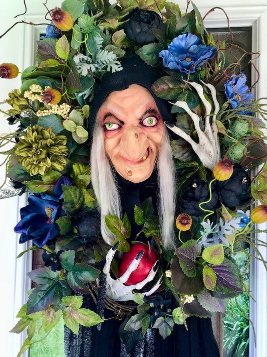 Halloween Wreath, Witch Wreath, Queen Grimhilde Wreath, Halloween Witch Wreath, Wreaths for Front Door, Scary Wreath, Fall Wreath,