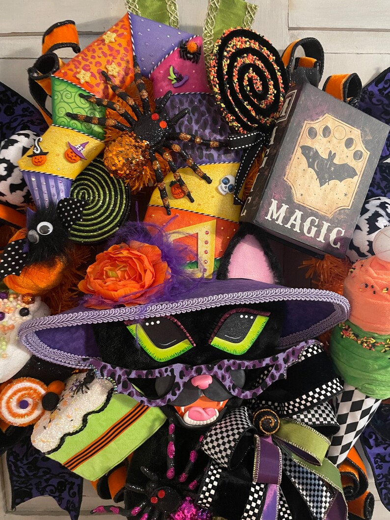 Black Cat Halloween wreath