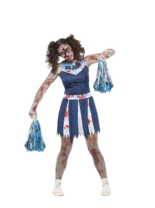 Zombie Cheerleader Blue Teen Girl's Costume