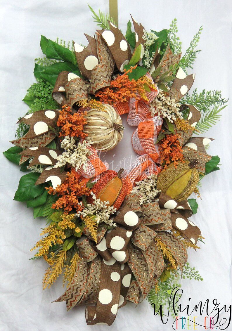 Extra Large Front Door Wreath / Fall Wreath / Pumpkin Wreath / Farmhouse Wreath / Fall Floral Wreath / Autumn Wreath / Fall Door Decor