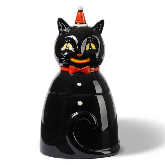 Johanna Parker Carnival Cottage Jack The Black Cat Cookie Jar