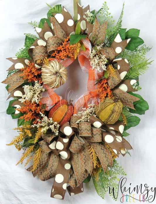 Extra Large Front Door Wreath / Fall Wreath / Pumpkin Wreath / Farmhouse Wreath / Fall Floral Wreath / Autumn Wreath / Fall Door Decor