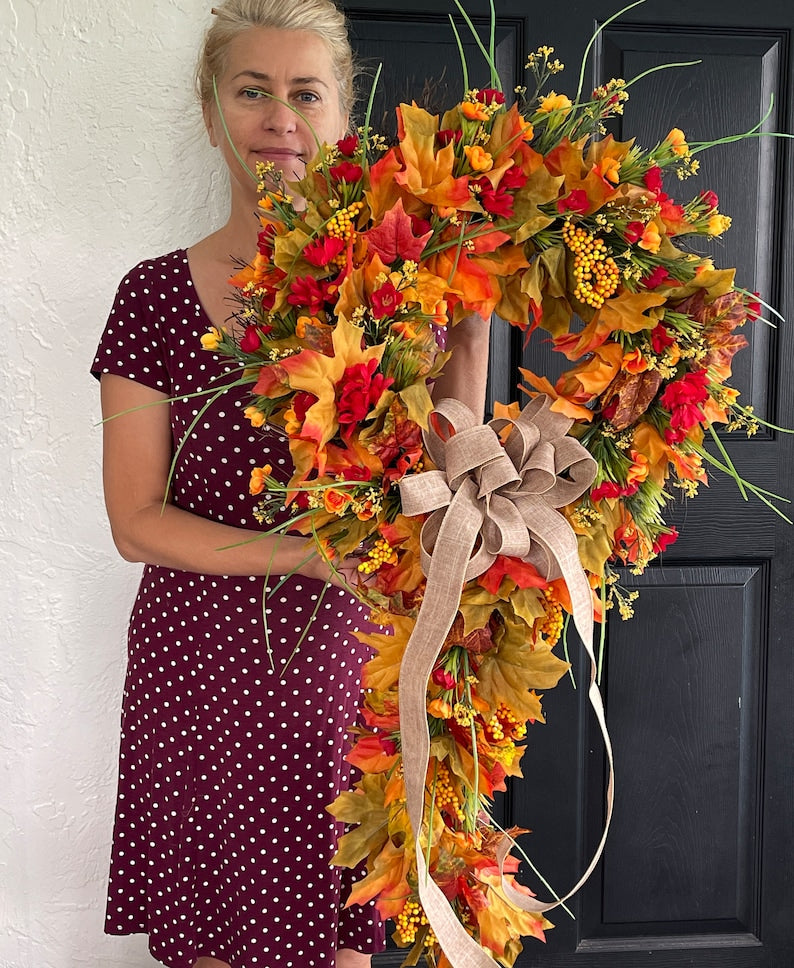 wreaths Fall wreaths for front door wreaths door decor Thanksgiving outdoor wreaths