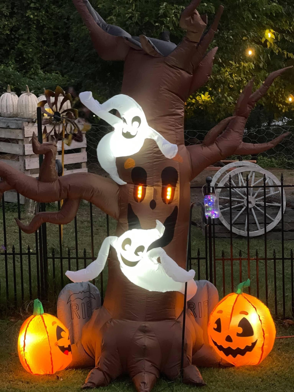 Scary Tree with A Ghost Through
