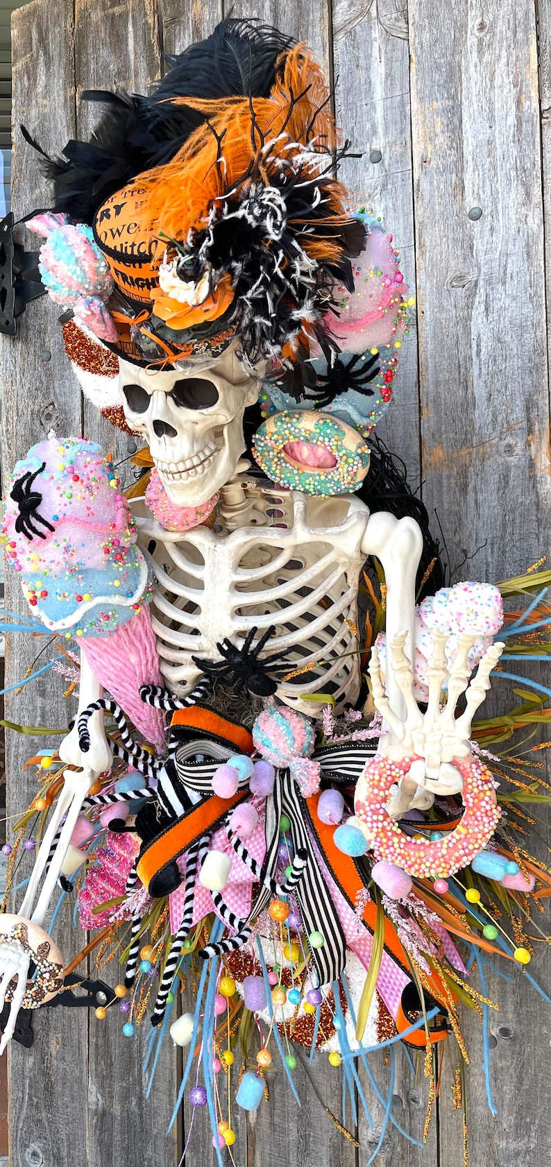 Deluxe Halloween Wreath, Deluxe Skeleton Wreath, Skeleton Wreath, Skeleton Sweet Wreath, Halloween Sweet Wreath, Halloween Decor, Mr. Bones