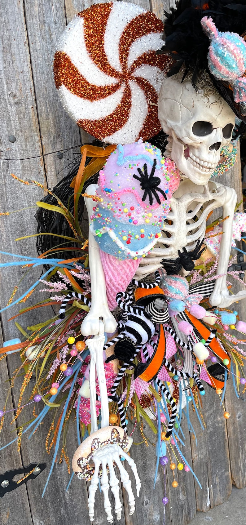Deluxe Halloween Wreath, Deluxe Skeleton Wreath, Skeleton Wreath, Skeleton Sweet Wreath, Halloween Sweet Wreath, Halloween Decor, Mr. Bones