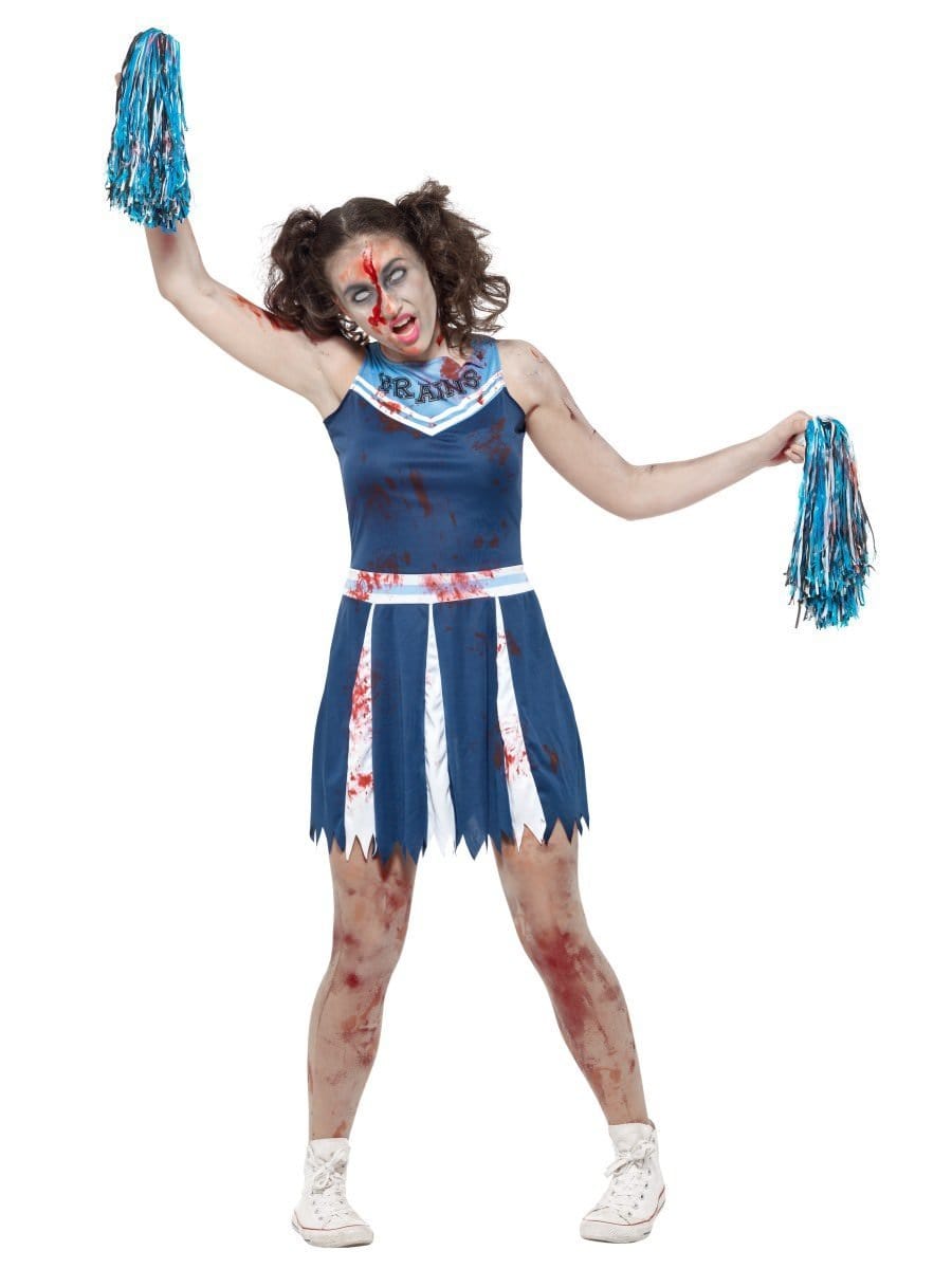 Zombie Cheerleader Blue Teen Girl's Costume