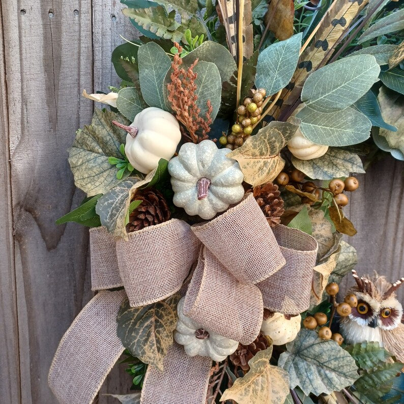 Fall Wreaths for Front Door Wreath, Neutral Fall Wreath, Cream Pumpkin Wreath, Large Fall Wreath, Fall Farmhouse Wreath, Large Fall Wreath