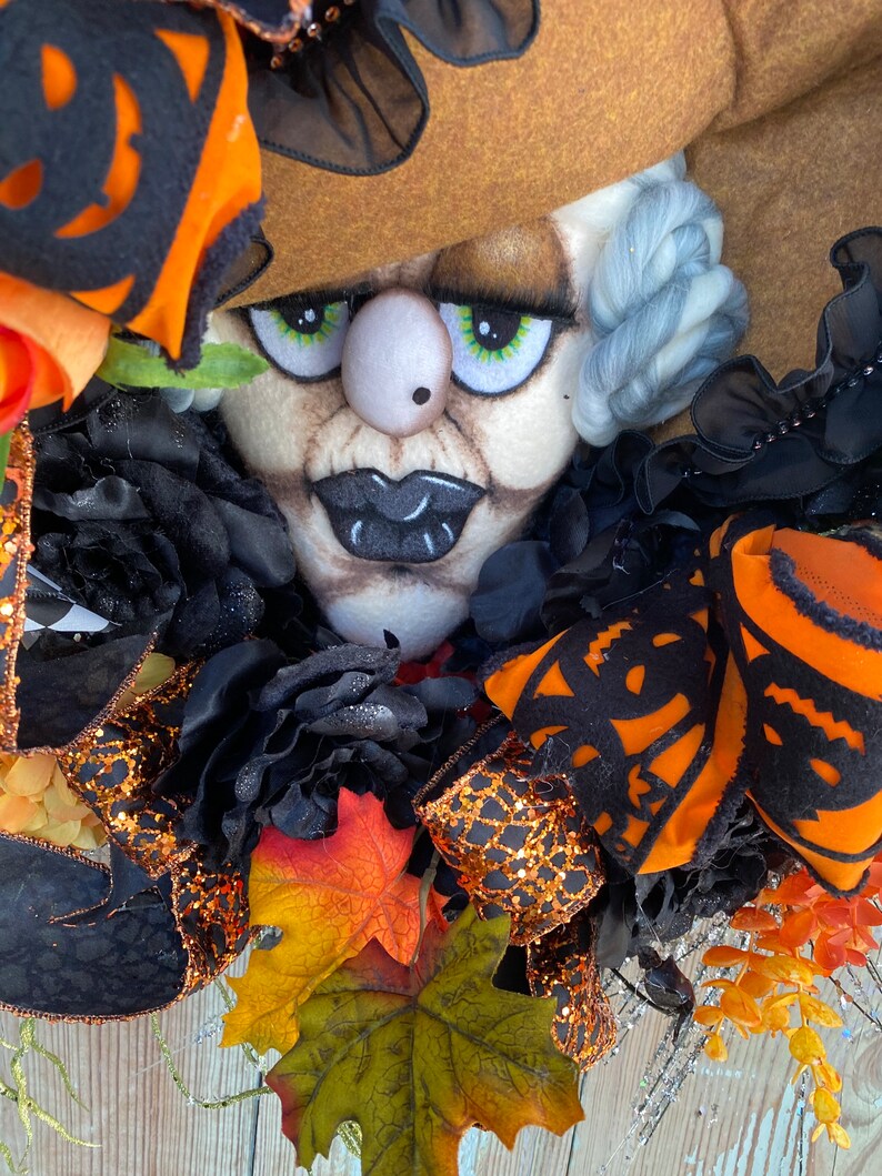 Witch wreath, Halloween wreath, fall wreath, floral witch. Sexy witch