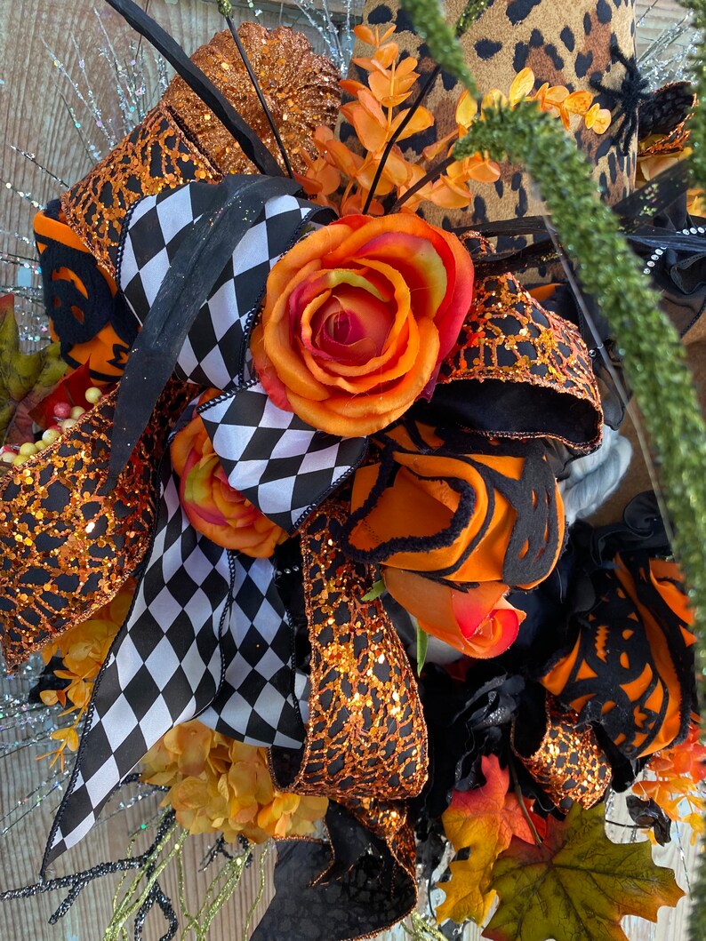 Witch wreath, Halloween wreath, fall wreath, floral witch. Sexy witch