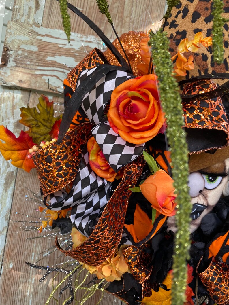 Witch wreath, Halloween wreath, fall wreath, floral witch. Sexy witch