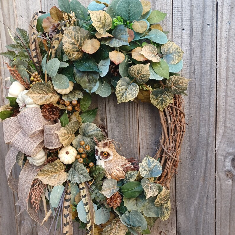 Fall Wreaths for Front Door Wreath, Neutral Fall Wreath, Cream Pumpkin Wreath, Large Fall Wreath, Fall Farmhouse Wreath, Large Fall Wreath