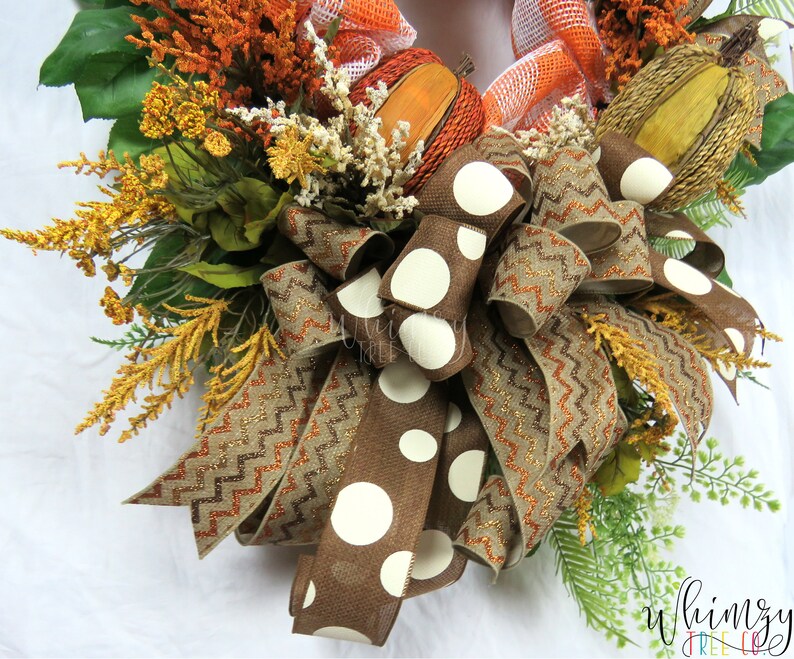 Extra Large Front Door Wreath / Fall Wreath / Pumpkin Wreath / Farmhouse Wreath / Fall Floral Wreath / Autumn Wreath / Fall Door Decor