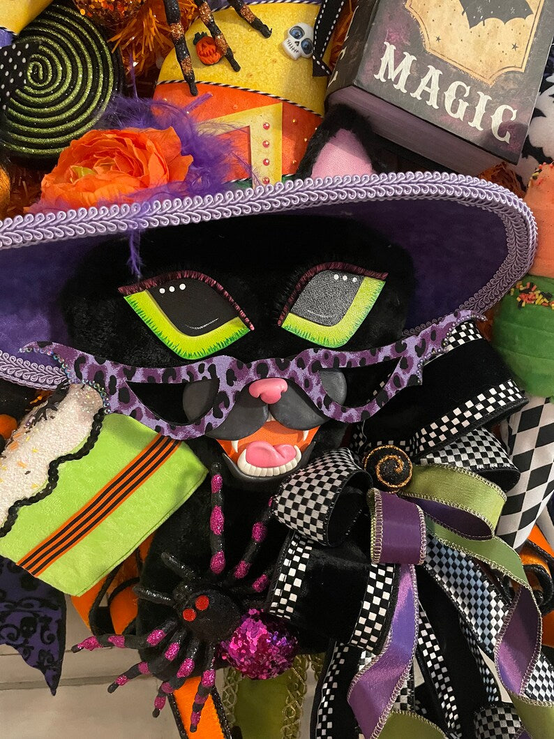 Black Cat Halloween wreath