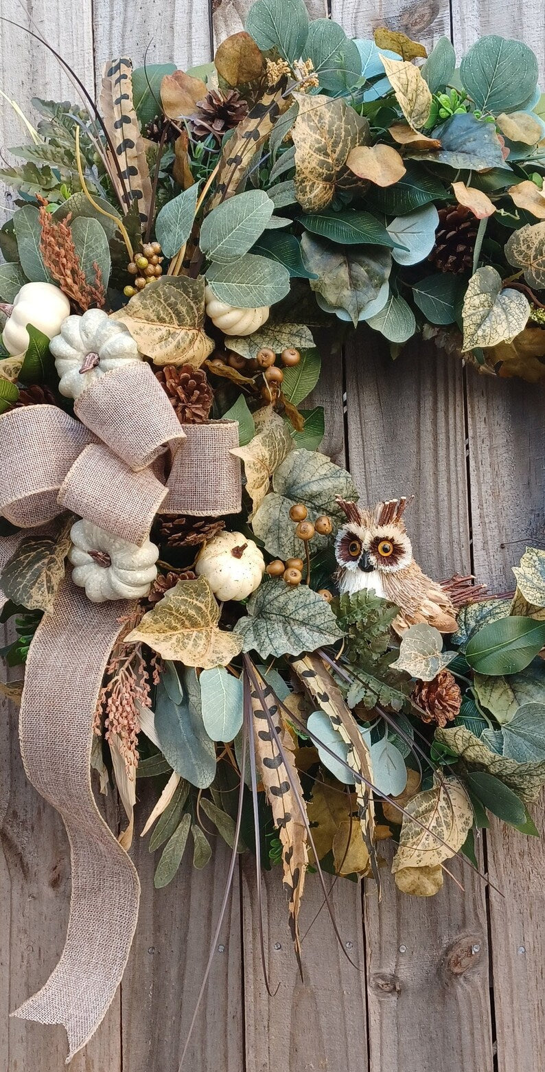 Fall Wreaths for Front Door Wreath, Neutral Fall Wreath, Cream Pumpkin Wreath, Large Fall Wreath, Fall Farmhouse Wreath, Large Fall Wreath