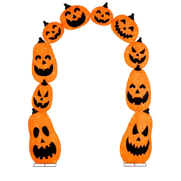 7.5 ft. Tinsel Plug-In LED Pumpkin Archway