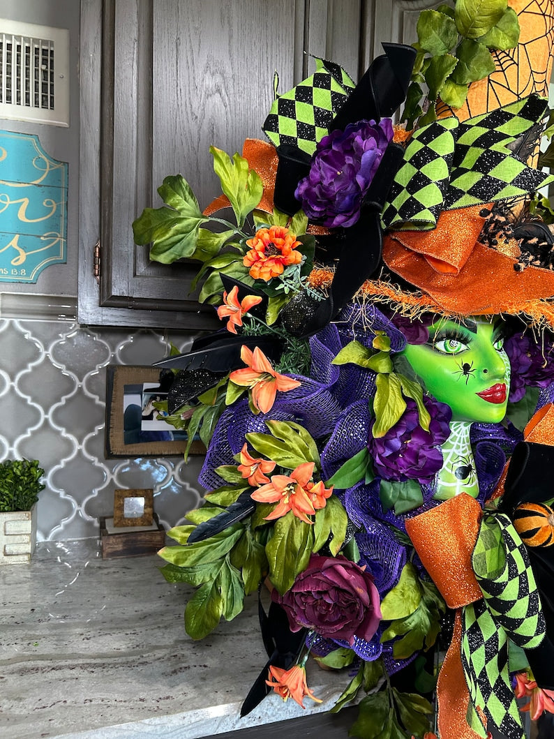 Witch Wreath, Halloween Wreath, Halloween Decor, Halloween Decorations, Witch Swag, Halloween Swag