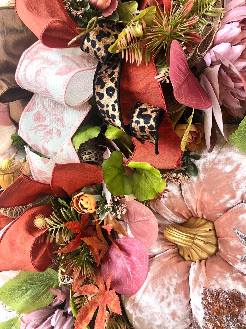 Fall wreath for front door, fall pumpkin wreath, fancy pumpkin wreath, large fall wreath, autumn wreath for front door, Thanksgiving wreath